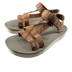 Teva Midform Arivaca Sandals Women 8 Brown Platform Strap Festival Comfort Vegan